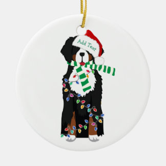 Custom Christmas Bernese Mountain Holiday Dog Ceramic Tree Decoration
