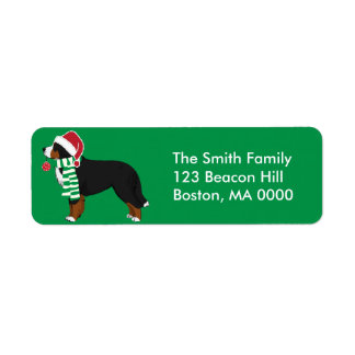 Custom Christmas Bernese Mountain Holiday Dog Return Address Label