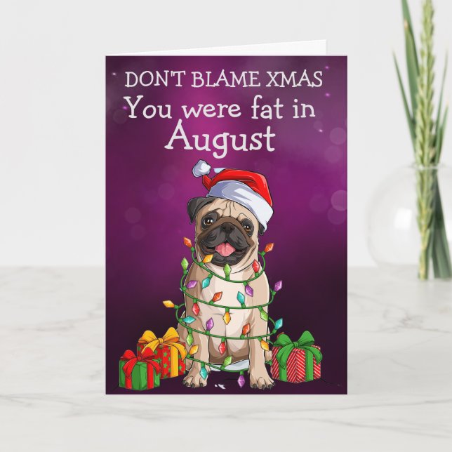 Custom Christmas Card from your Pug  (Front)