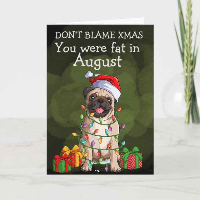 Custom Christmas Card from your Pug  (Front)