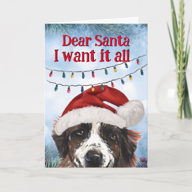 Custom Christmas card from your St Bernard (Front)
