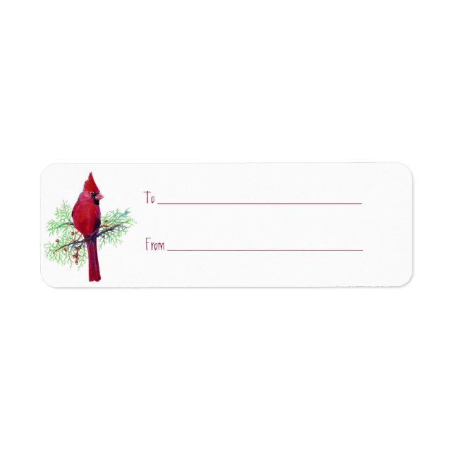 Custom Christmas Cardinal Gift Tag (Front)