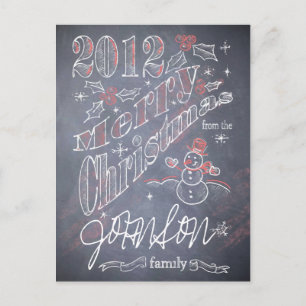 Custom Christmas Chalkboard Postcard