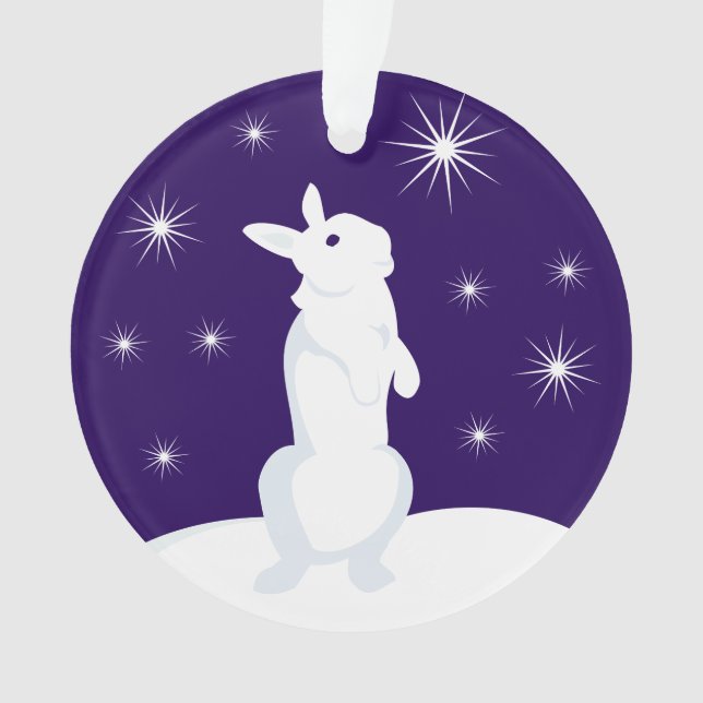 Custom Christmas Circle Ornament Rabbit (Front)