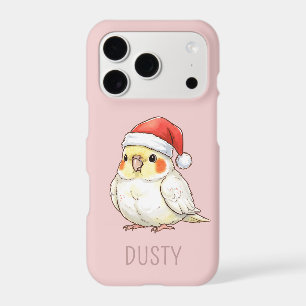Custom Christmas Cockatiel Wearing Santa Hat