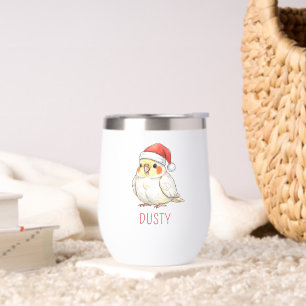 Custom Christmas Cockatiel Wearing Santa Hat