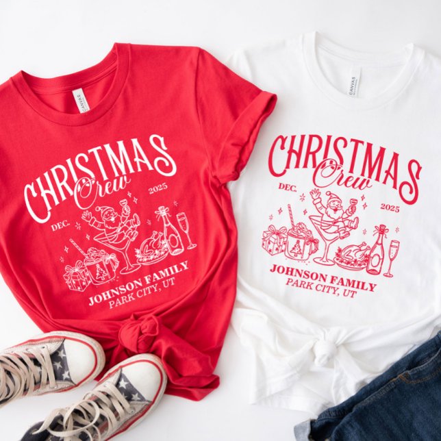 Custom Christmas Crew Matching Family Group T-Shirt (Creator Uploaded)