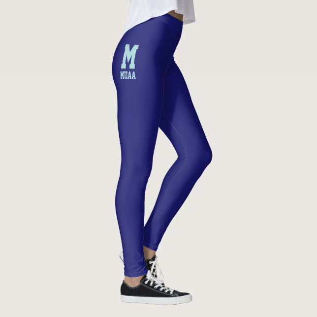 Custom Christmas Deep Midnight Blue Ice Sparkle Leggings (Right)