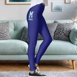 Custom Christmas Deep Midnight Blue Ice Sparkle Leggings