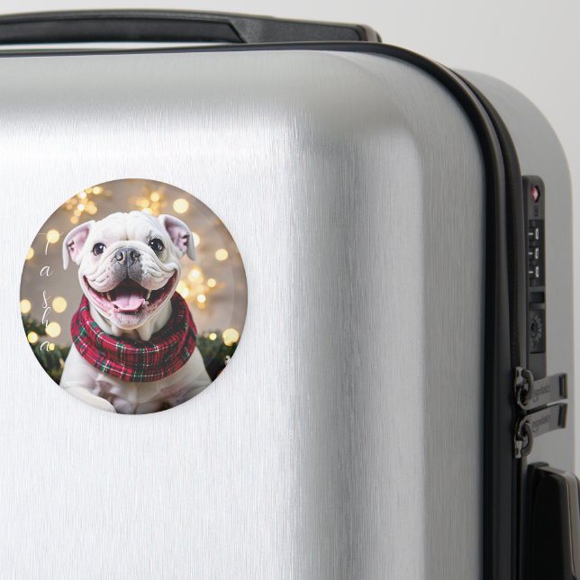 Custom Christmas Dog Making Memories Magnet (In Situ (Luggage))