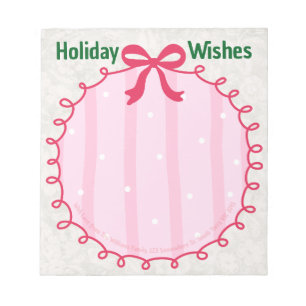 Custom Christmas Doodle Holiday Message  Notepad