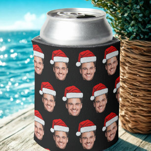 Custom Christmas Face Birthday Favors Bachelor Can Cooler
