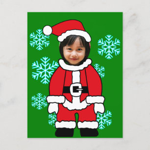 Custom Christmas face cut out  Postcard