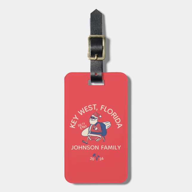 Custom Christmas Family Beach Vacation Matching Luggage Tag (Front Vertical)