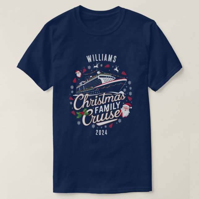 Custom Christmas Family Cruise Group Matching T-Shirt (Design Front)