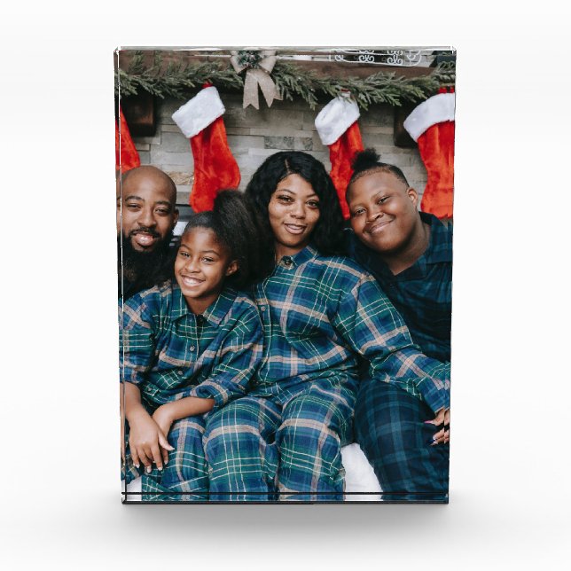 Custom Christmas Family Holiday Photo Block (Front)
