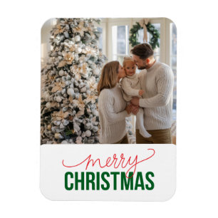 Custom Christmas Family Photo Magnet