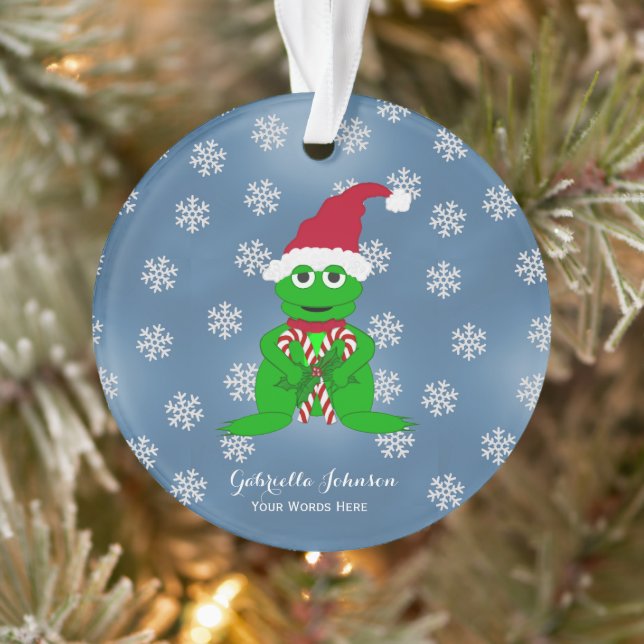 Custom Christmas Frog Ornament (Tree)