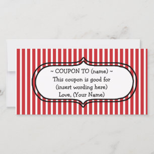 CUSTOM CHRISTMAS GIFT COUPON HOLIDAY CARD