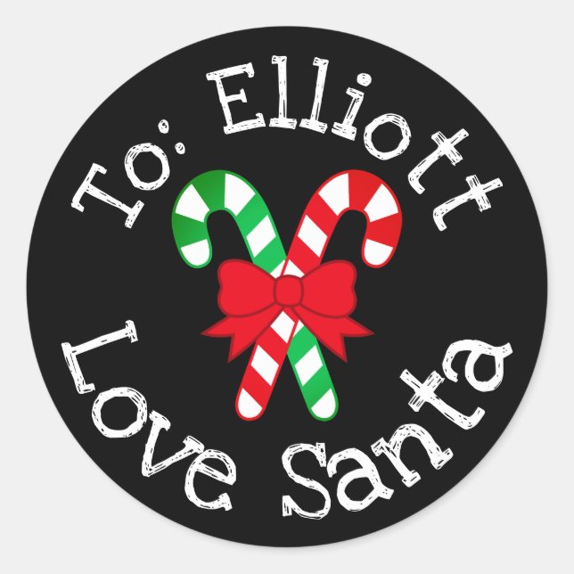 Custom Christmas Gift From Santa Sticker Label (Front)