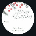 Custom Christmas Gift Tag Stickers Round<br><div class="desc">Its the little details that make your Christmas so memorable,  personalize your Christmas gift giving with these beautiful Christmas Label stickers that can be customised with your names or message.</div>