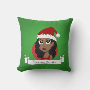 Custom Christmas girl cartoon Cushion