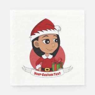 Custom Christmas girl Paper Napkin