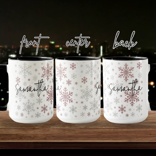 Custom Christmas Glitter Snowflake Mug for Women (personalized Christmas mug, snowflake Christmas mug, glitter snowflake mug, Merry Christmas mug,)