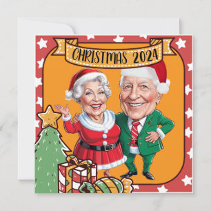 Custom Christmas Grandparents caricature Invitation
