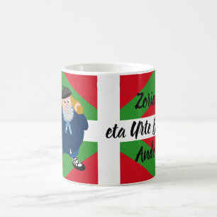 Custom Christmas greeting, Olentzero + Ikurriña: Coffee Mug