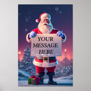Custom Christmas Greeting: Santa's Special Signboa Poster