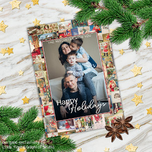 Custom Christmas Holiday Greetings Pattern Holiday Card