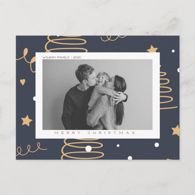 Custom Christmas & Holiday Postcard with photo (Front)