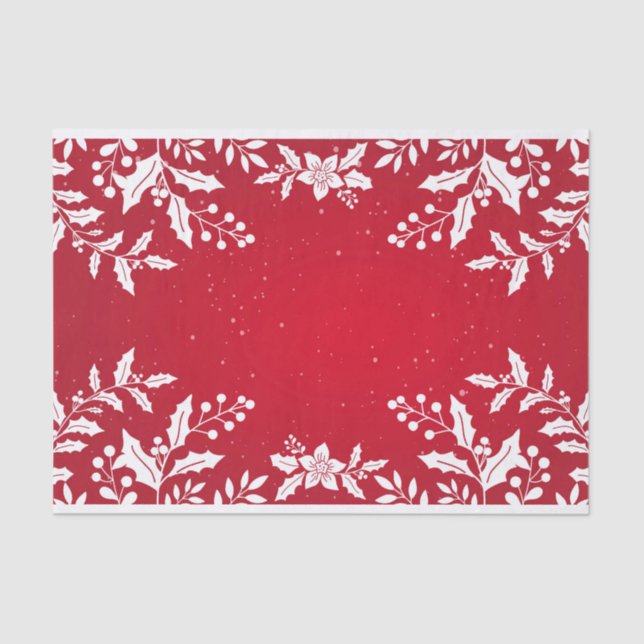 CUSTOM CHRISTMAS HOLLY TISSUE PAPER (Front)