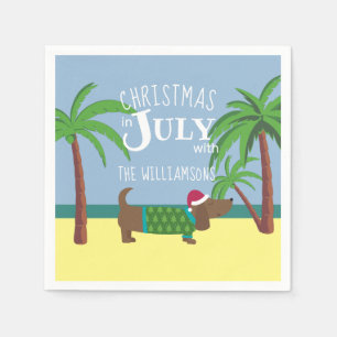 Custom Christmas in July Party Square  Napkin