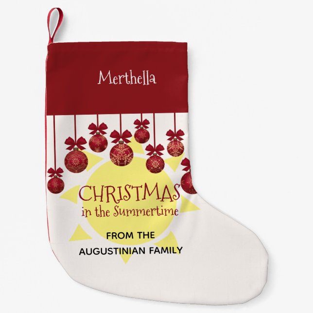 Custom CHRISTMAS IN THE SUMMERTIME Small Christmas Stocking (Front)