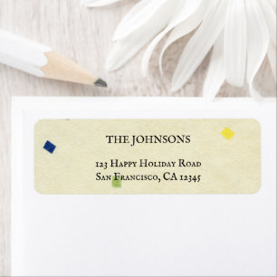 Custom Christmas Japanees Washi Yellow Return Address Label