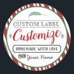 Custom Christmas Labels Perfect for Homemade Gift<br><div class="desc">Custom Christmas Labels Perfect for Homemade Gift
Peppermint Bark,  Cookies,  Bath Scrubs,  Bath Salts,  Soap,  Mason Jars,  Gift Tags,  Present Labels</div>