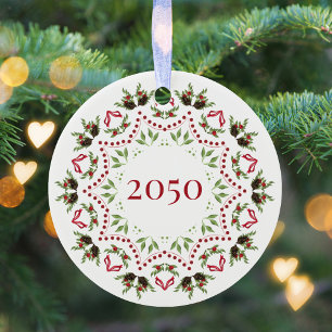 Custom Christmas Mandala Personalised Ceramic Ornament