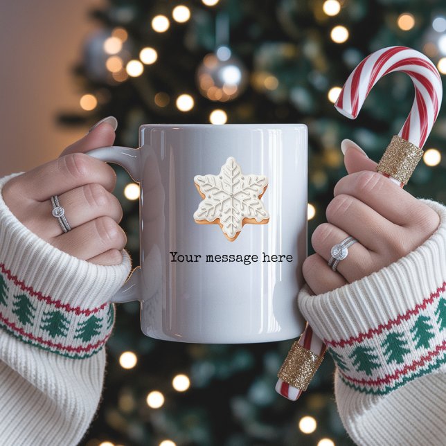 Custom Christmas Message Mug Gift for Mum or Dad (Personalized Christmas Mug – Custom Snowflake Holiday Message Gift for Family, Friends and Coworkers)