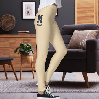 Custom Christmas Muted Champagne Midnight Navy  Leggings