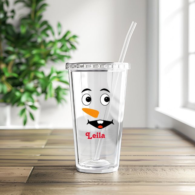 Custom christmas   Name & Snowman Face    Acrylic  Acrylic Tumbler (Creator Uploaded)