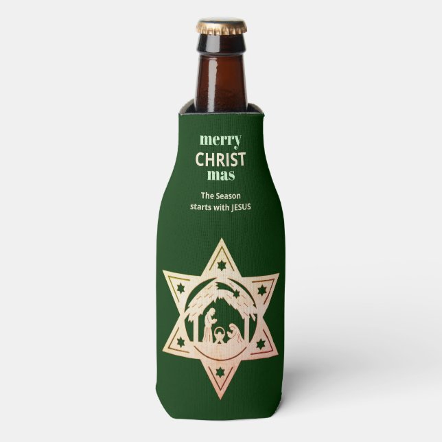 Custom Christmas Nativity Bottle Cooler (Bottle Front)