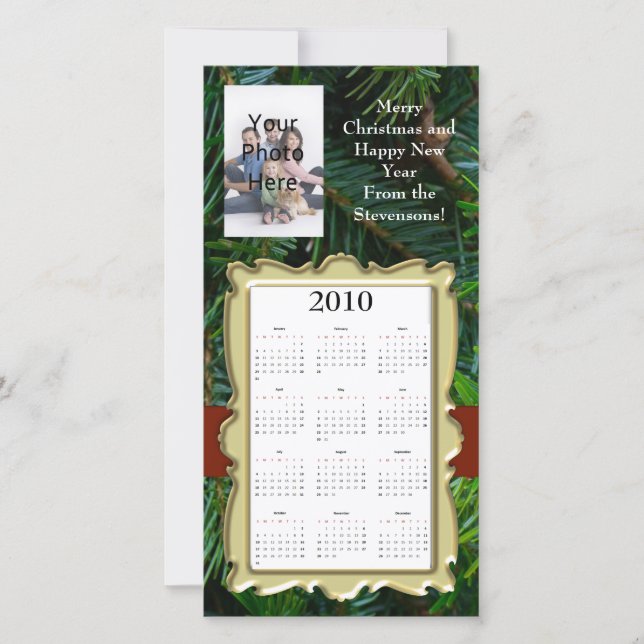 Custom Christmas/New Year Photo Card Calendar (Front)