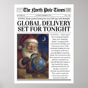 Custom Christmas Newspaper Decor, Funny Christmas Poster