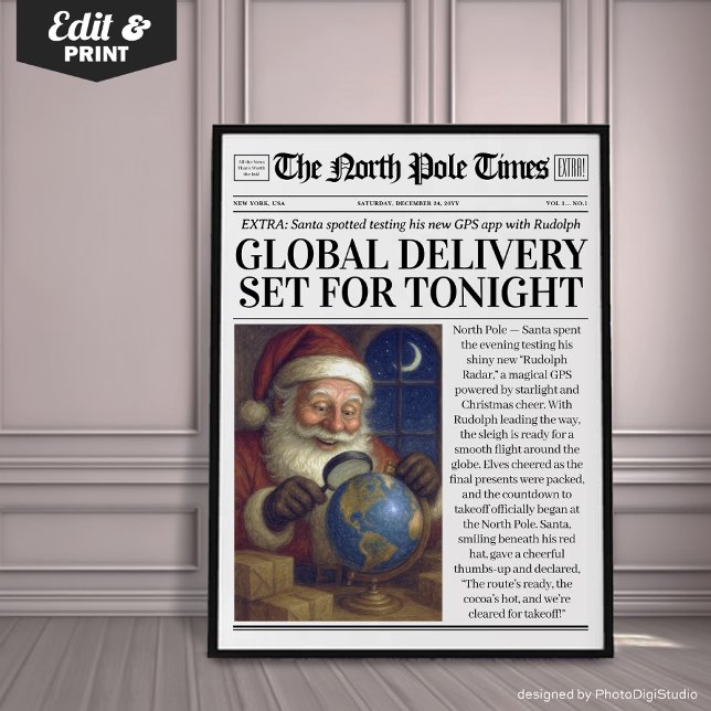 Custom Christmas Newspaper Decor, Funny Christmas Poster (Custom Christmas Newspaper Decor, Funny Christmas Poster)