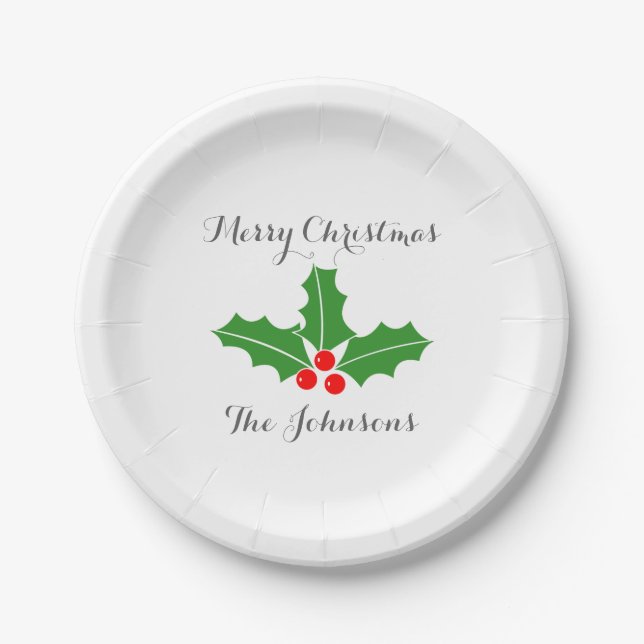 Custom Christmas party plates for the Holidays (Front)