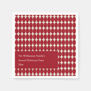 Custom Christmas Party Red Baubles Festive Chic  Napkin