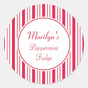 Custom Christmas Peppermint Gift Tag Stickers