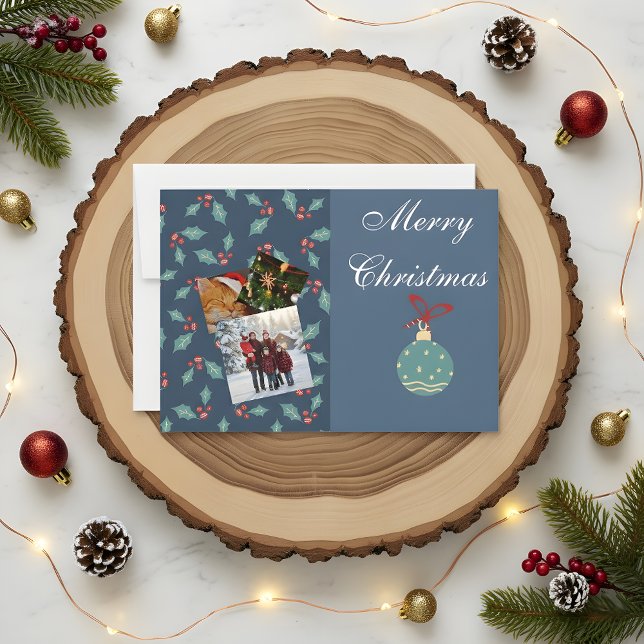 Custom Christmas Photo Card with Family & Cat  (Creator Uploaded)